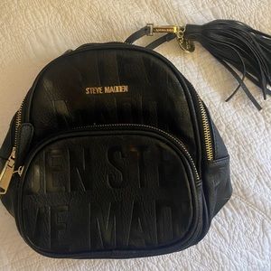 Steve Madden embossed black mini backpack